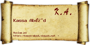 Kassa Abád névjegykártya
